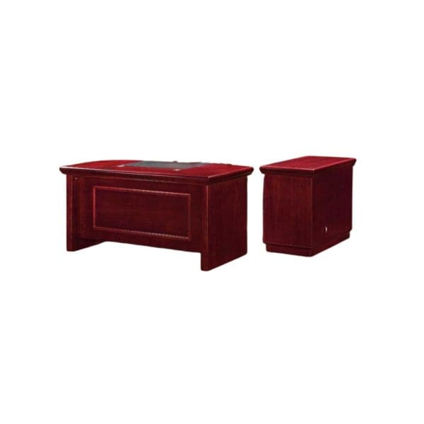 B034 Eden Mahogany Office Desk with Credenza | 1600mm