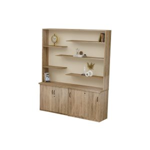 Miami Wall Unit with open bookcase and lockable credenza storage
