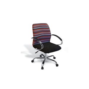 Seattle Mid Back Office Chair – Upholstered Seat & Back, Gas Adjustable, Chrome Armrests