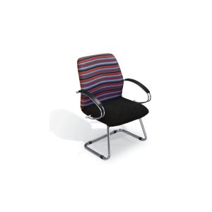 Seattle Range Visitor Chair Upholstered Seat & Back with Chrome Armrests and Sleigh Base
