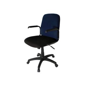 Atlanta mid back office chair with arms, upholstered seat and swivel tilt mechanism