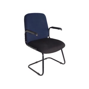 Atlanta visitor office chair with arms and black powder coated sleigh base
