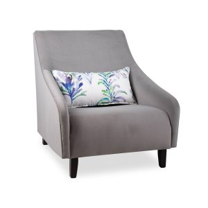 Auckland single armchair upholstered lounge chair with mahogany stained legs