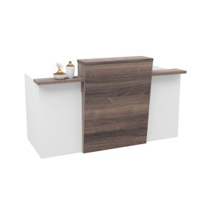 Beta 2400mm Two Tone Reception Desk with Podium Box
