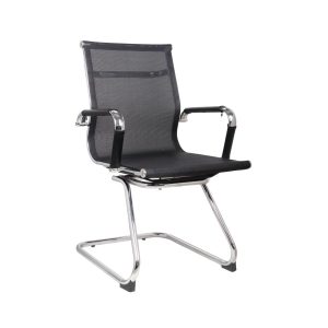 CH2703 executive mesh visitor chair with chrome sleigh frame and chrome arms