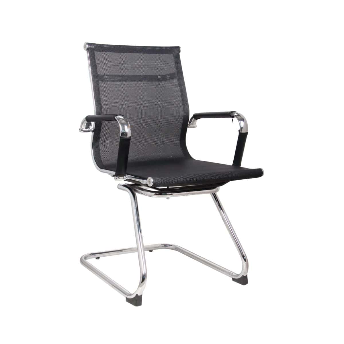 CH2703 executive mesh visitor chair with chrome sleigh frame and chrome arms