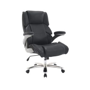 CH9500 Big and Tall Office Chair in Black Bonded Leather with Chrome Base