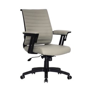 CHB4701L grey executive office chair medium back with padded arms