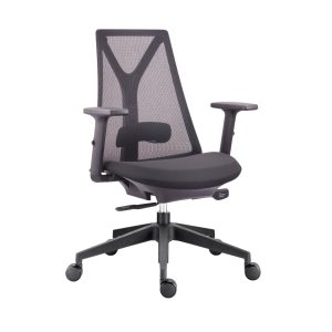 CHB6101 black ergonomic mesh office chair with adjustable arms and lumbar support