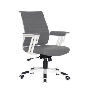 CHW4701D grey executive office chair medium back with white frame