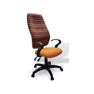 Ergo Flex 300 high back ergonomic office chair with upholstered seat, striped backrest and nylon base