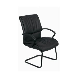 Falcon visitors chair with black powder-coated sleigh base and C armrests