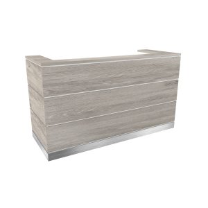 FIN001 1.8m Finesse reception desk with two tone decorative melamine panels