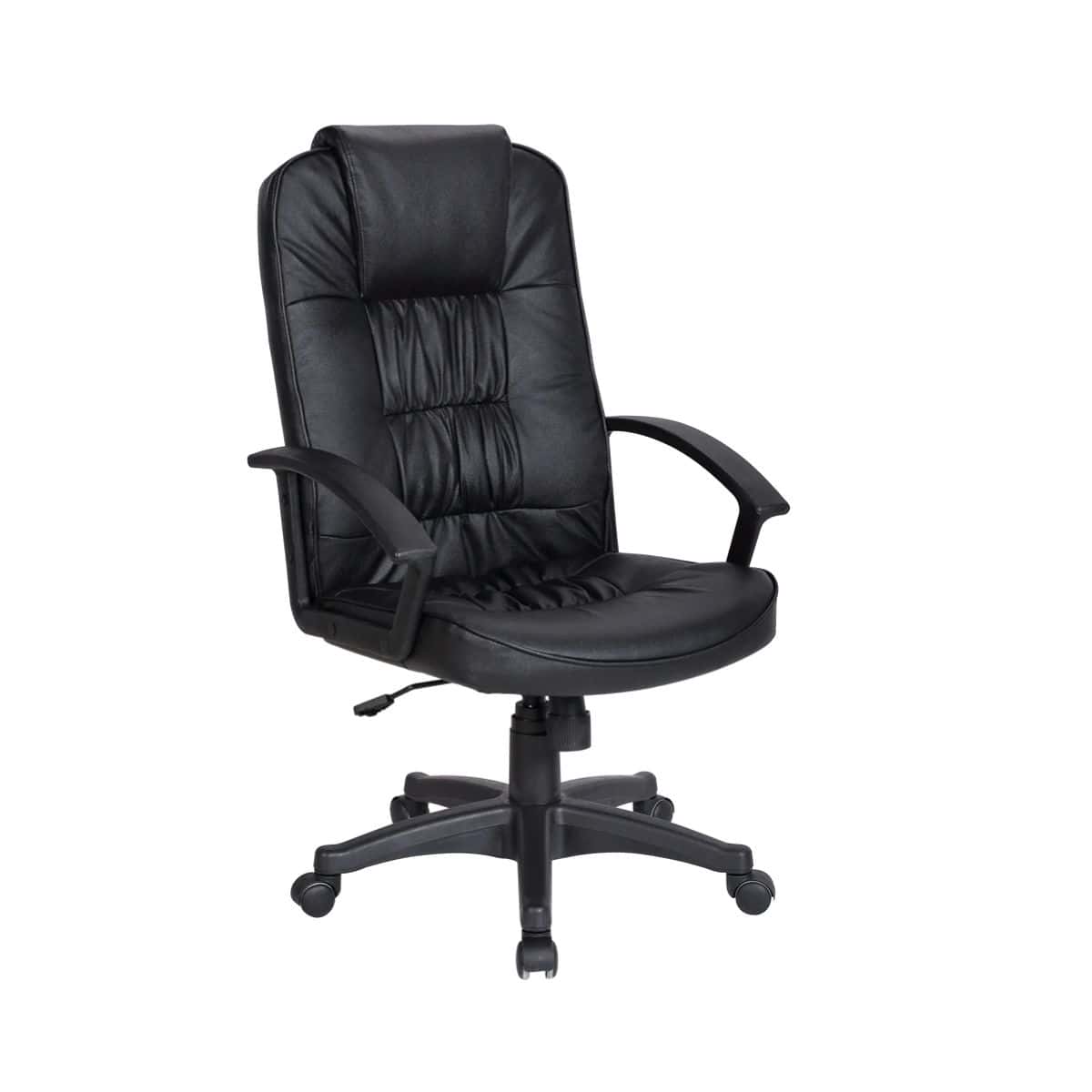 Fire executive operator chair in black pleather with nylon base