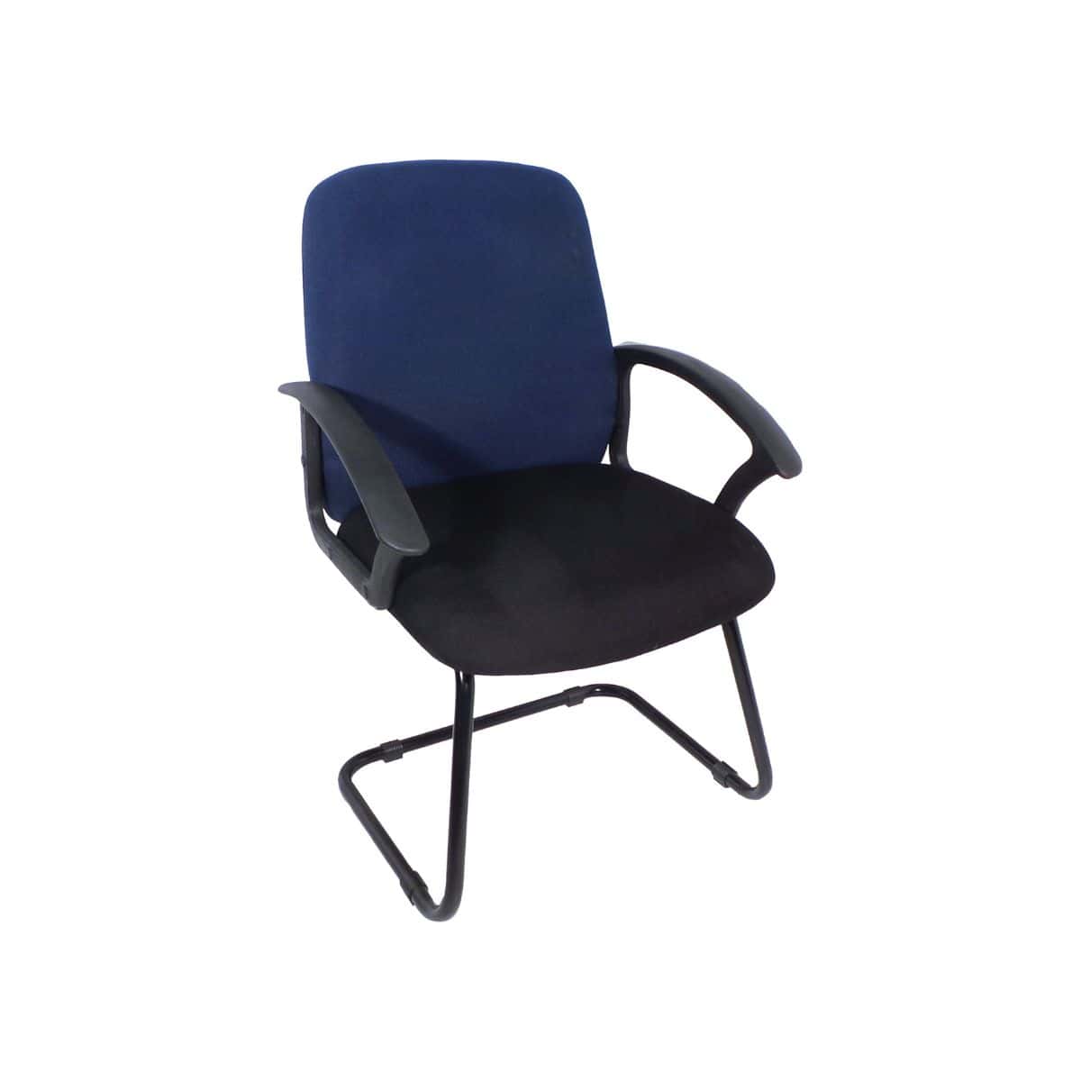 Montana visitor office chair with arms and black powder coated sleigh base