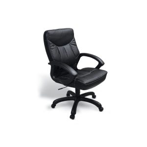 Mustang mid back office chair with swivel and tilt mechanism, gas height adjustment and padded C armrests
