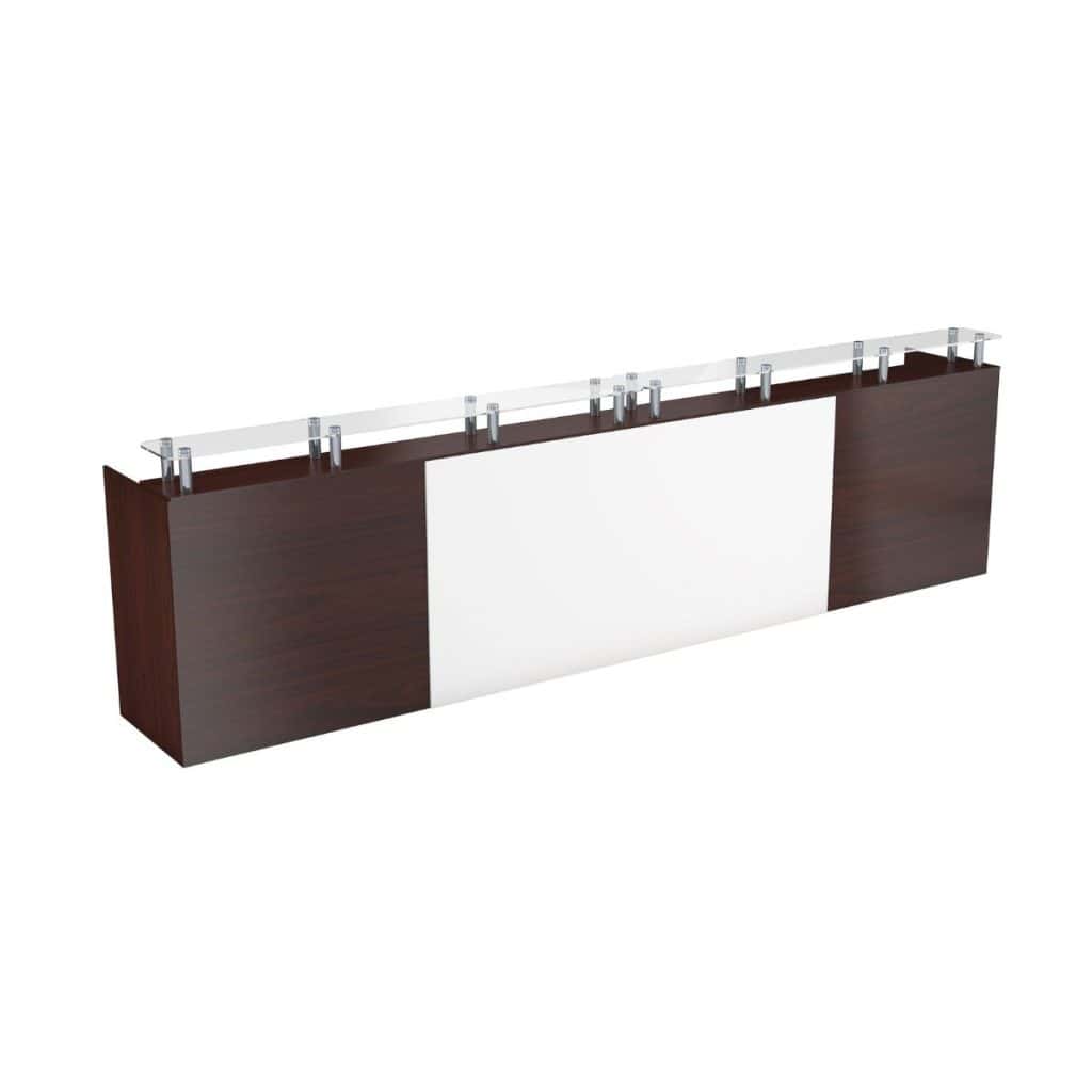 Omega Double Reception Counter 3600mm | Executive Glass Top Desk