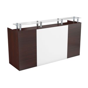 Omega 2400mm Reception Counter with Tempered Glass Top