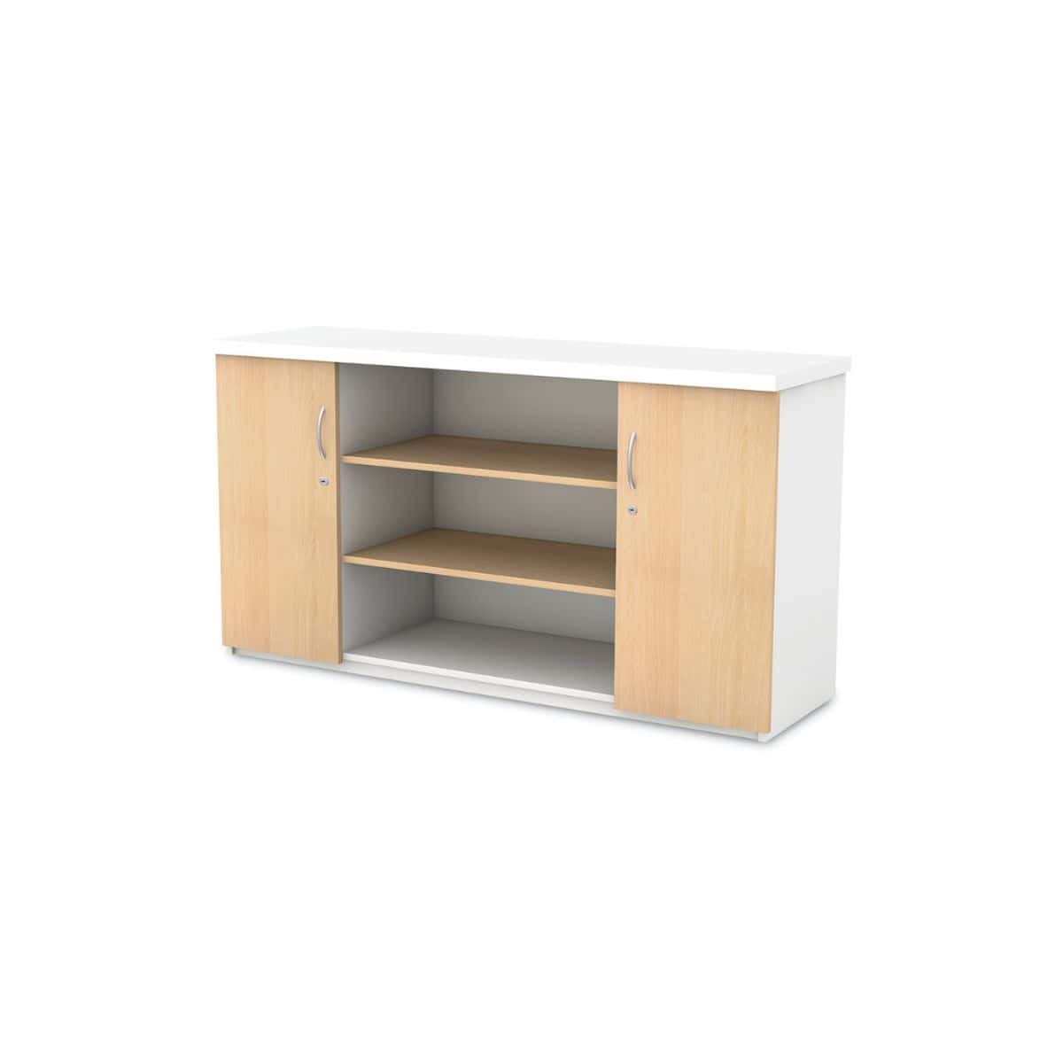 SER008 1800mm server base unit with solid hinged doors and adjustable shelves