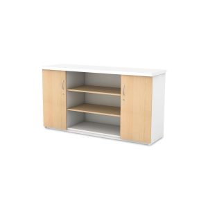 SER011 2400mm office server cabinet with four lockable hinged doors and adjustable shelves