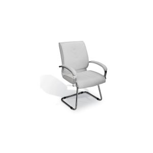 Stetson visitors chair with chrome sleigh base and padded chrome C armrests