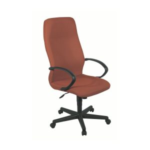 Texas high back office chair with upholstered seat, C armrests and swivel tilt mechanism