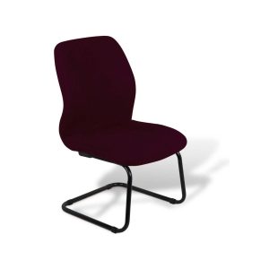 Texas Side Chair with upholstered seat and black powder-coated sleigh base