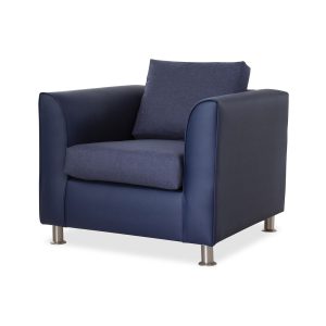 Barberton single seater lounge chair with HL-02 metal legs and upholstered seat