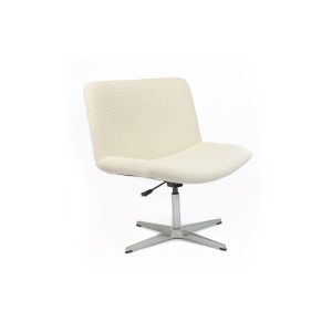 Blanco swivel lounge chair with aluminium 4-spoke base and upholstered moulded shell