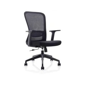 C4002A black mesh medium back chair with nylon armrests and base