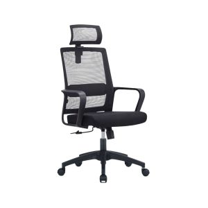 C4007 mesh high back office chair with adjustable headrest and nylon base