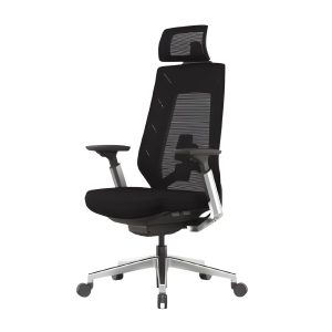 C4009 executive mesh high back chair with adjustable headrest, 3D armrests and aluminium base