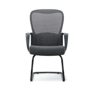 C4022B mesh visitor chair with steel sleigh base and padded seat