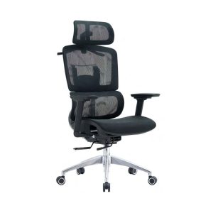 C4028 ergonomic mesh high back chair with adjustable headrest, 3D armrests and aluminium base