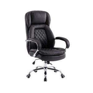 DB187 heavy duty PU leather executive chair with quilted backrest and chrome base