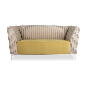 Durban double lounge chair with HL-02 metal legs and upholstered seating