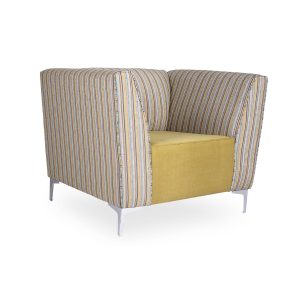 Durban single lounge chair with HL-02 metal legs and upholstered seat