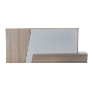 M328 2m reception desk with white front panel and light oak finish modern office reception counter