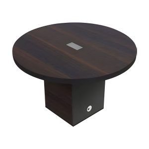 M505 round conference table 1200mm with cable port designed for meeting rooms and collaborative office spaces