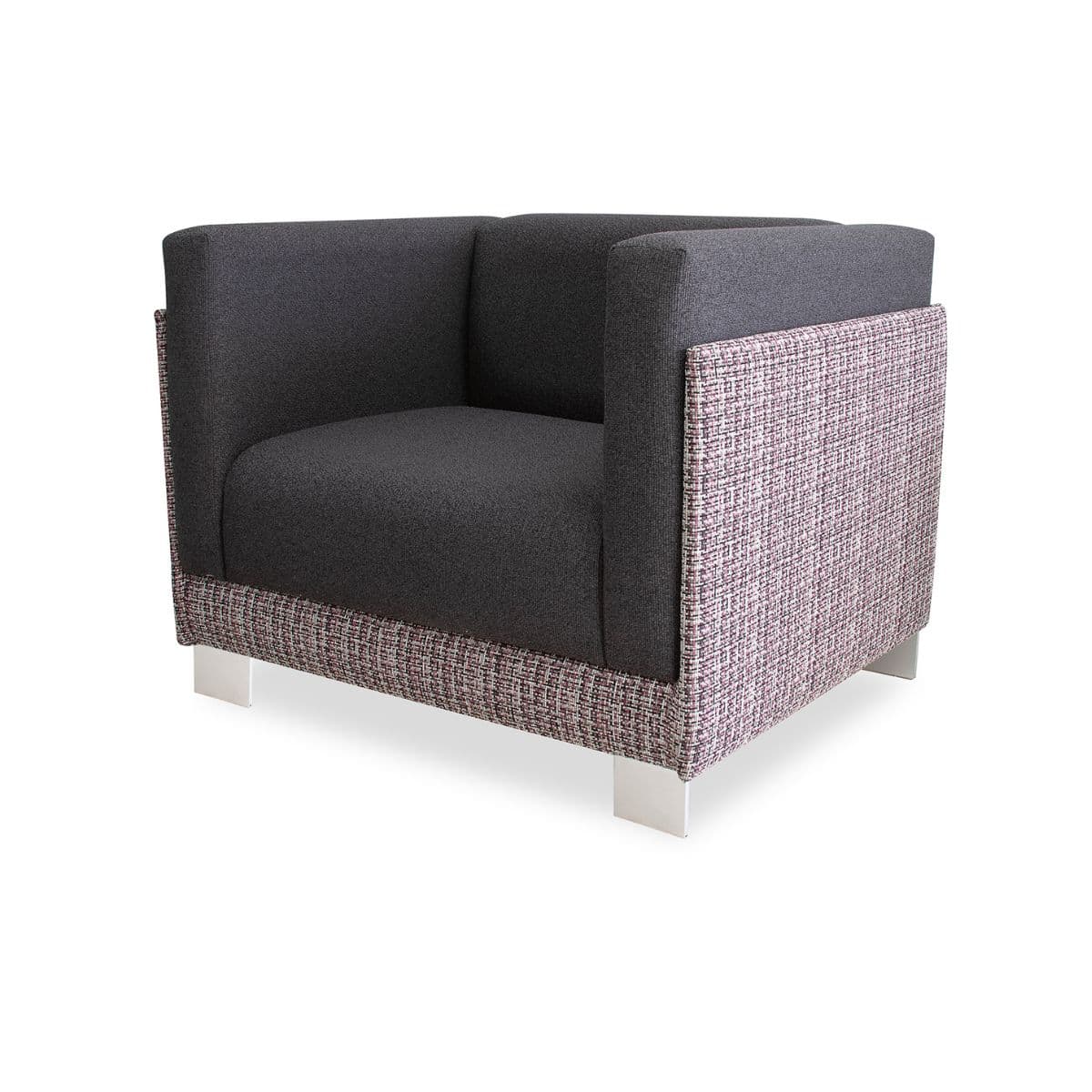 Norway single occasional chair with VL-04 legs and upholstered seat