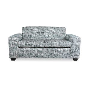 Oslo double occasional sofa with mahogany stained legs and upholstered seating