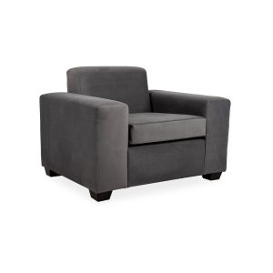 Oslo single occasional chair with mahogany stained legs and upholstered seat