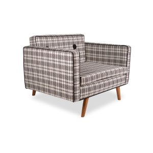 Sofia single occasional chair with red meranti natural legs