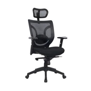 C4033 C4032 medium-back ergonomic mesh office chair with adjustable headrest and lumbar support
