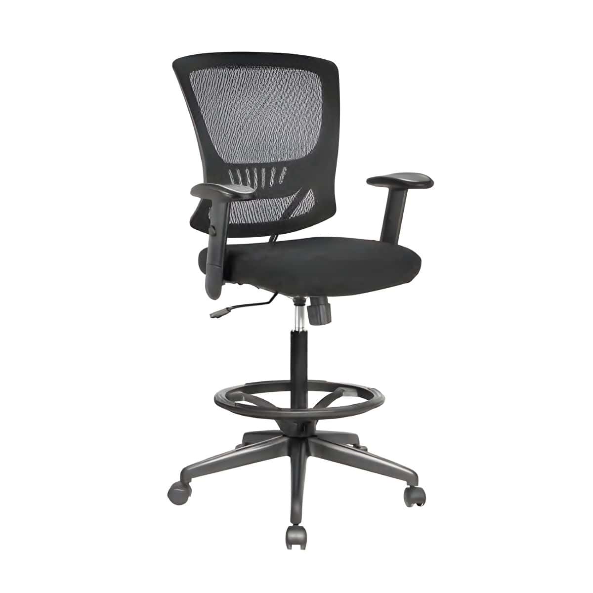 C4037 medium back draughtsman mesh chair with foot ring and height lock mechanism