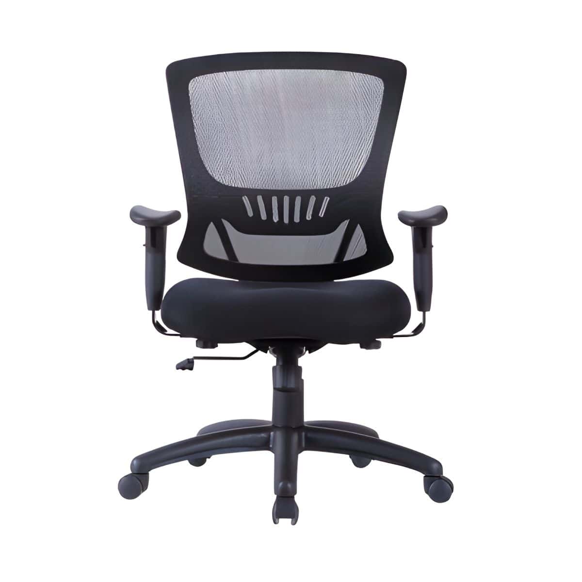 C4038 medium back mesh office chair with swivel tilt mechanism and adjustable armrests