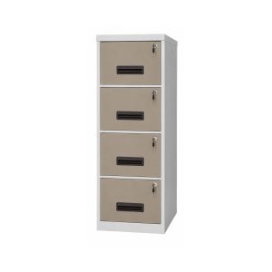 FCIL114 4 drawer steel filing cabinet with individual locking drawers for secure document storage