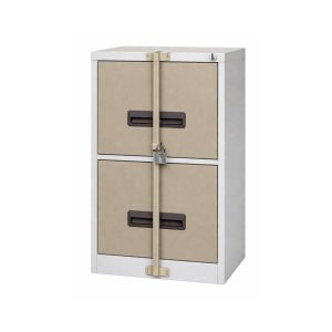 FCS112 2 drawer steel filing cabinet with external security bar and lock for enhanced document protection