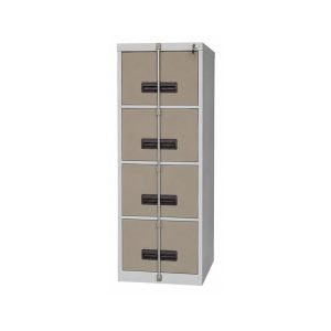 FCS114 4 drawer steel filing cabinet with external security bar and lock for enhanced document security