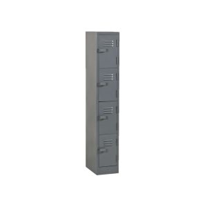 FL504 factory locker four door steel locker with hasp and staple locking compartments
